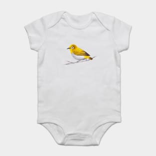 Indian White Eye Bird Species Baby Bodysuit